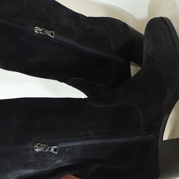 Prada black suede leather heeled boots size 37 size 7 - Picture 9 of 13